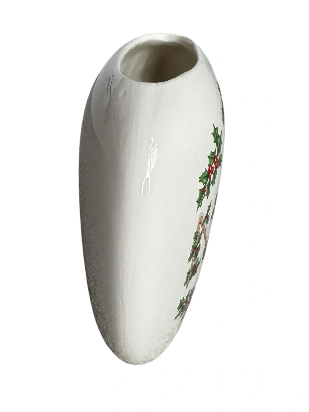 Vintage Noel Christmas Ceramic Planter Cachepot Holiday Centerpiece Decor